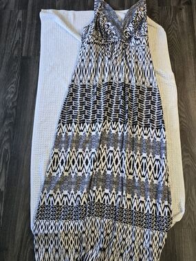 Metaphor Black and White Geometric Maxi Skirt